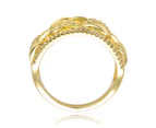 Rachel Glauber Gold Cubic Zirconia linked Cocktail Ring