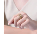 Rachel Glauber Gold Cubic Zirconia linked Cocktail Ring