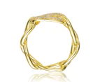 Rachel Glauber Gold Cubic Zirconia interlocking chain Ring