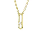 Rachel Glauber Gold Baguette Cubic Zirconia Modern Necklace