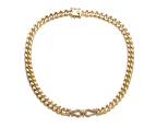 Rachel Glauber Gold Miami Cuban Chain Door Knocker Necklace