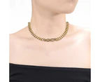 Rachel Glauber Gold Miami Cuban Chain Door Knocker Necklace