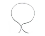 Genevive Sterling Silver Cubic Zirconia Tennis Necklace