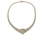 Rachel Glauber Gold Necklace with Cubic Zirconia Leopard Design