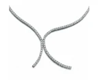 Genevive Sterling Silver Cubic Zirconia Tennis Necklace