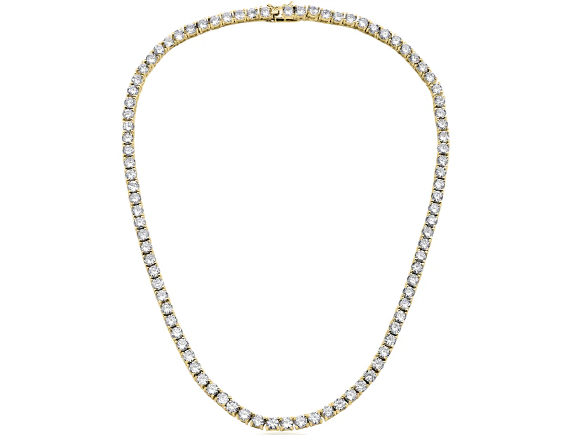 Genevive Gold Cubic Zirconia 4MM Tennis Necklace