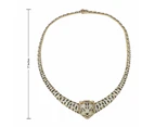 Rachel Glauber Gold Necklace with Cubic Zirconia Leopard Design