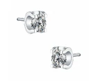 Stella Valentino Sterling Silver with 0.50ctw Moissanite Solitaire Stud Earrings