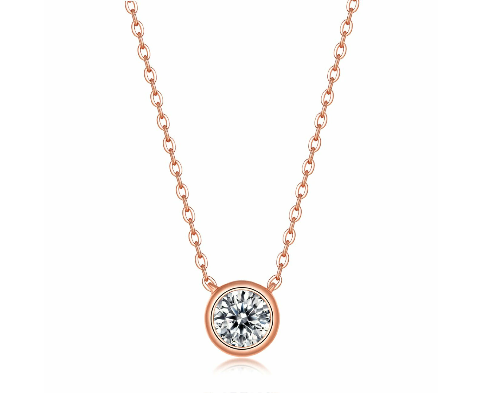 Stella Valentino 1ct Moissanite Round Solitaire Bezel Necklace