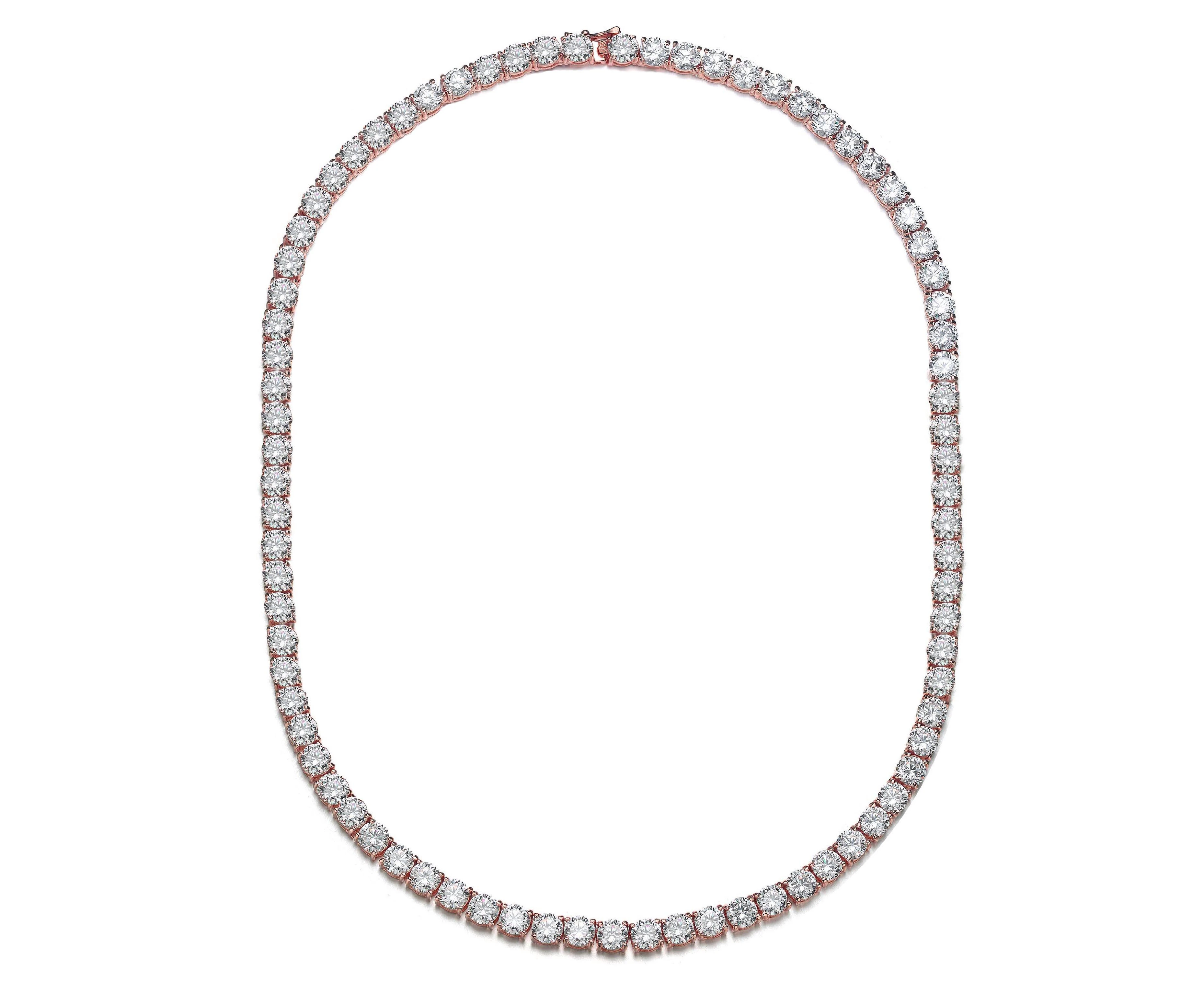 Rachel Glauber Classic 4MM Round Cubic Zirconia Tennis Necklace