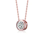 Rachel Glauber Solitaire Bezel Stud Pendant Necklace