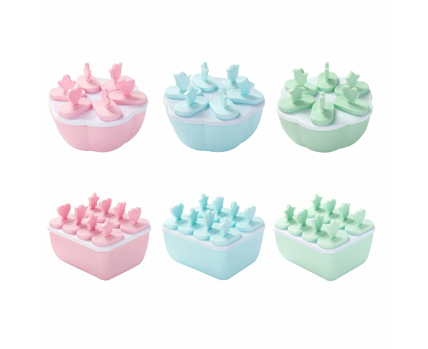 6/8 Cells Mould Maker Ice Cream Pop Reusable Icy Pole Frozen Square Molds Block