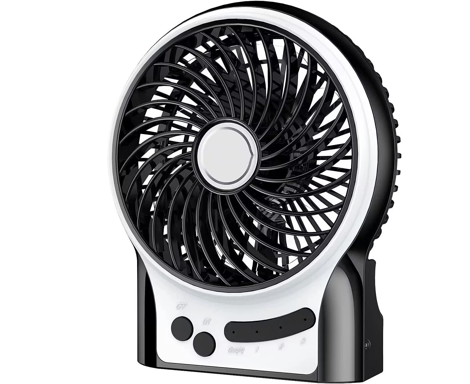 USB Fans Battery Portable Mini Fan with Side Light 2600 Battery 3 Speeds Table Fan Cordless Fan Travel, Home, Outdoor, Office, Camping