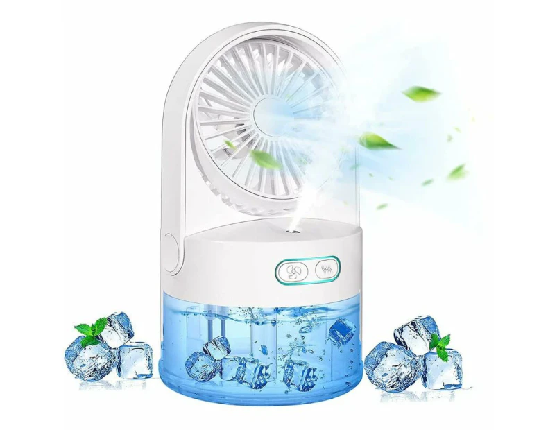 Tabletop Misting Fan, Small Personal Desk Fan with Large 300ml Water Tank