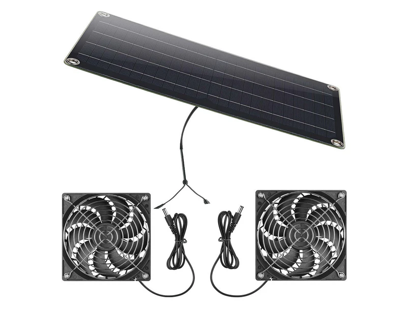 Solar Panel Fan Kit, AntPay 10W Weatherproof Dual Fan with 11Ft/3.5m Cable for Small Chicken Coops, Greenhouses, Sheds,Pet Houses, Window Exhaust