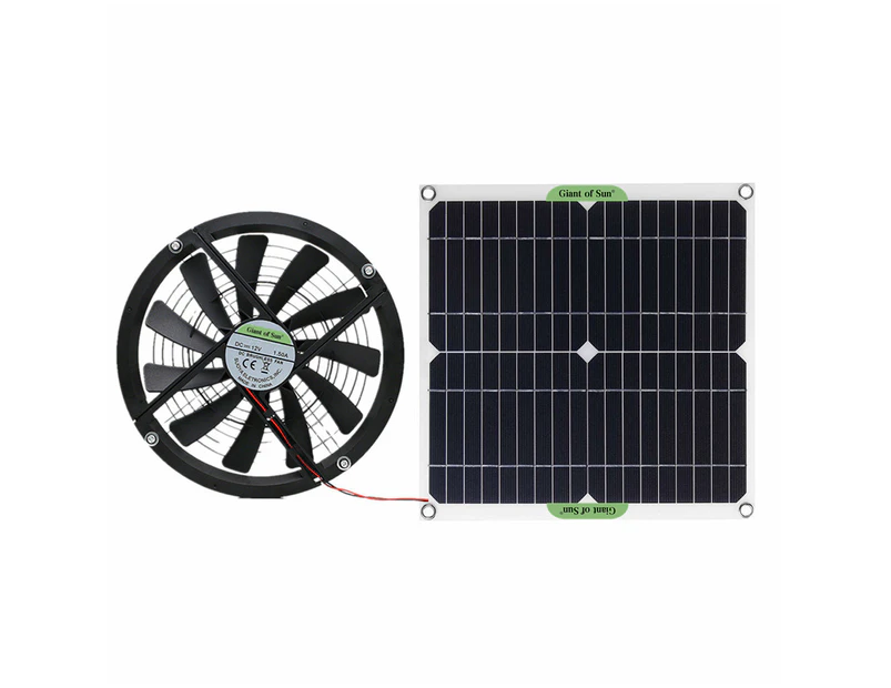 100W Silicon Solar Panel Solar Film 12V Solar Powered Fan 10 Inch Mini Cooling Fan Solar Fan Solar Exhaust Fan Ven STOL