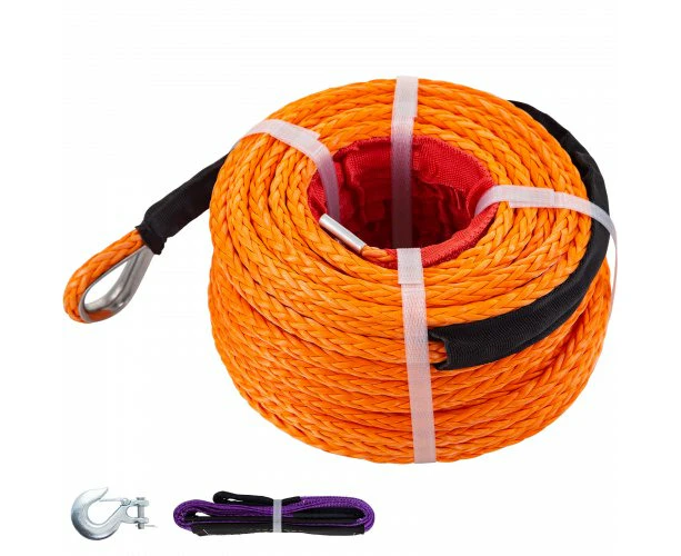 Synthetic Winch Rope Winch Line Cable 9.5 mm 30.48 m 8500 kg Towing