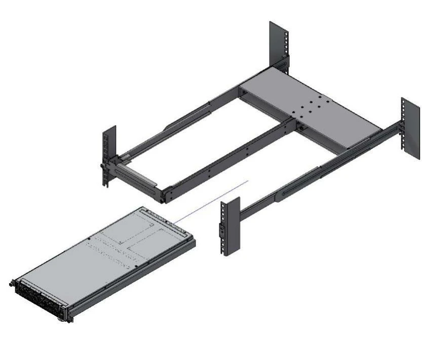 Mellanox 19 racks fixed mounting-kit, for SN2100, SN2010 systems, Dual switch side-by-side, Short-depth, Rack size 600-800mm