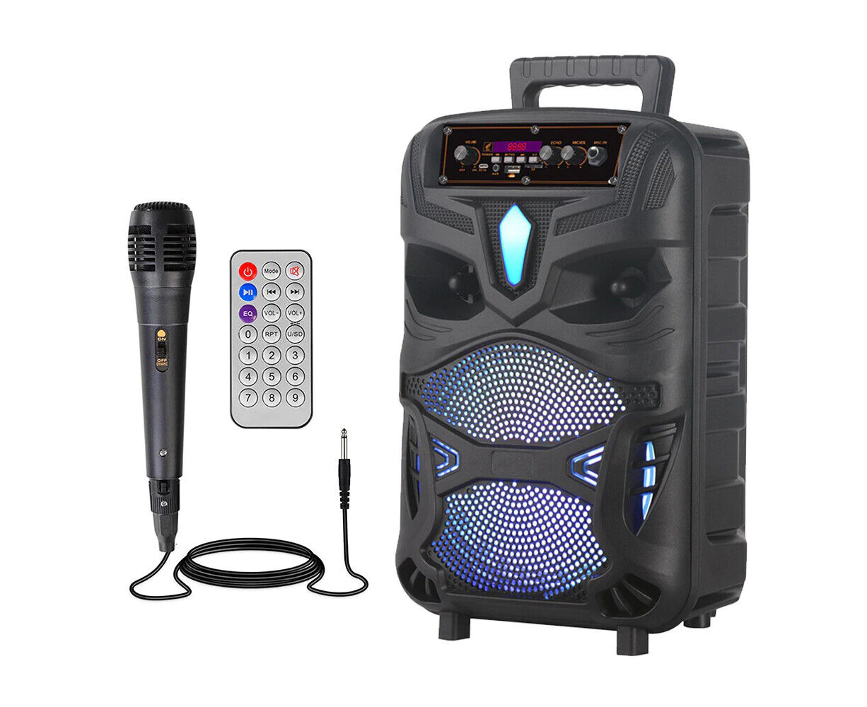 Portable Bluetooth 5.0 Speaker Subwoofer Heavy Bass Sound System Party Subwoofer with LED Mic