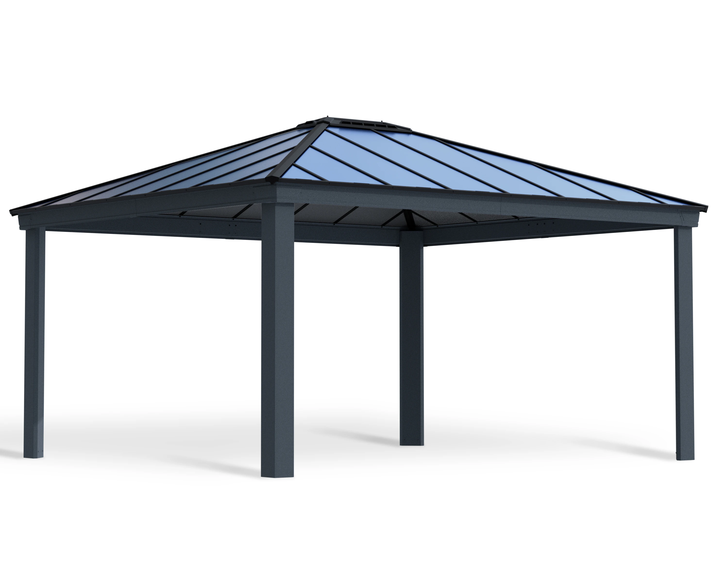 CANOPIA | Colorado 4.2m x 4.8m Carport - Grey Aluminum With Grey Twin-wall Polycarbonate Roof Panels