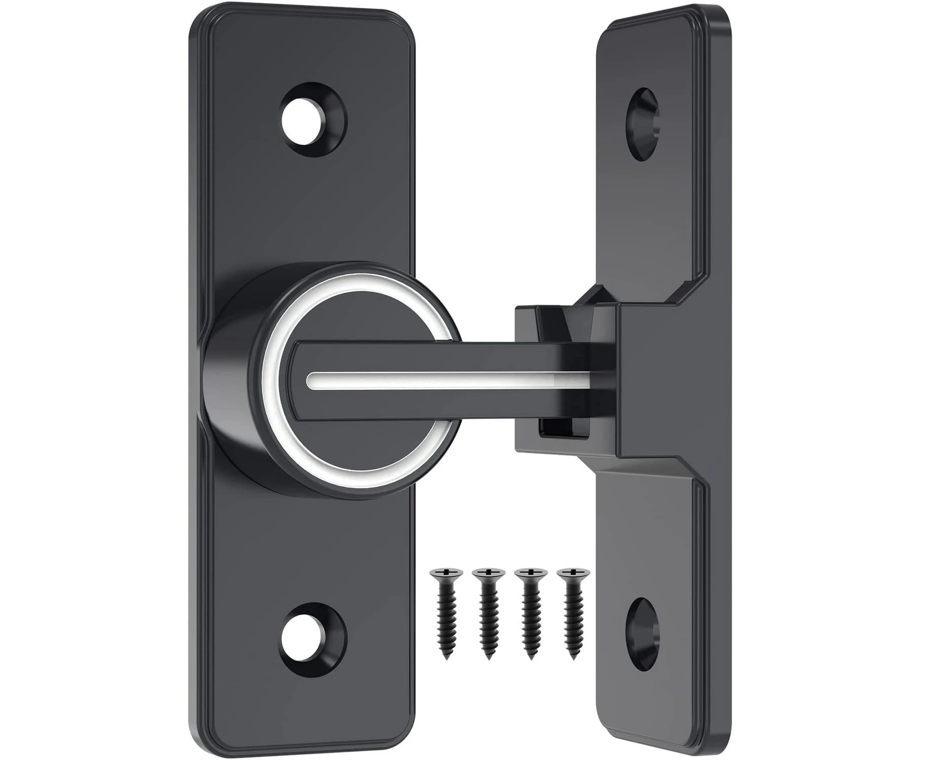 Barn Door Lock, Alloy, Black