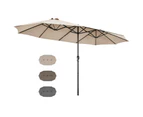 Costway Double-Sided Patio Umbrella Outdoor Umbrella Poolside & Garden Umbrella White