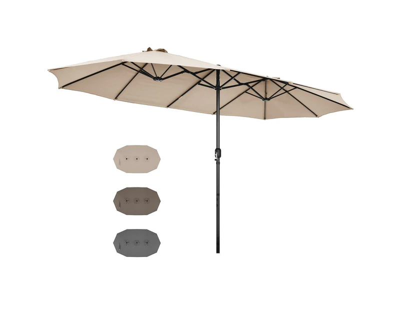 Costway Double-Sided Patio Umbrella Outdoor Umbrella Poolside & Garden Umbrella White