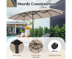 Costway Double-Sided Patio Umbrella Outdoor Umbrella Poolside & Garden Umbrella White