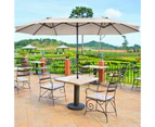 Costway Double-Sided Patio Umbrella Outdoor Umbrella Poolside & Garden Umbrella White