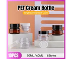 10pcs PET Plastic Cosmetic Bottles Refillable Travel Face Cream Containers