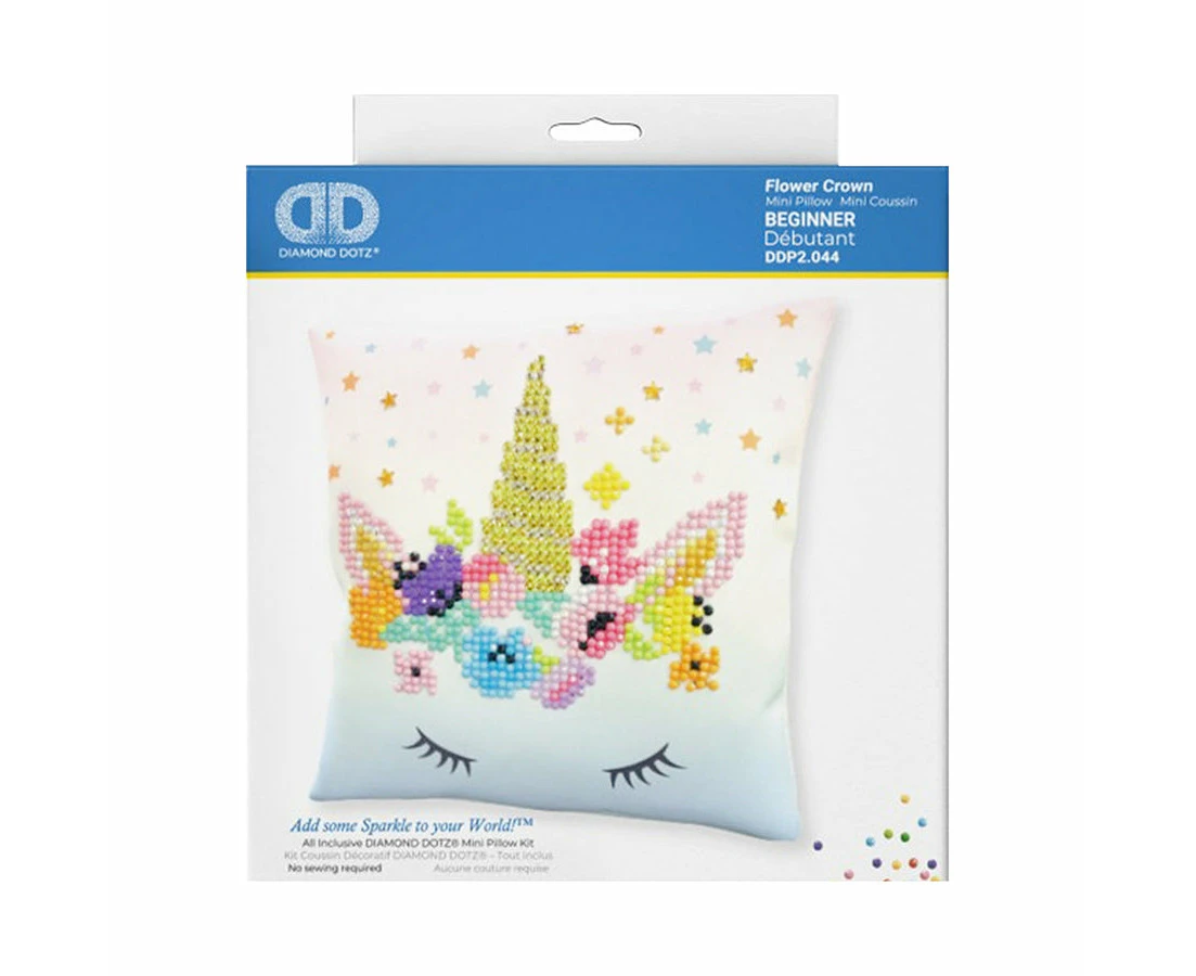 Diamond Dotz - Mini Pillow Kit - Flower Crown - 18cm x 18cm