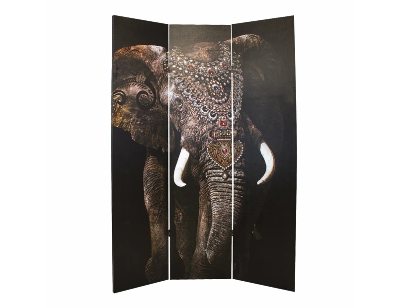 Canvas Elephant Room Divider Screen