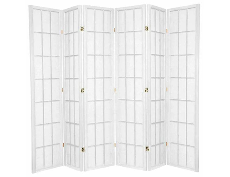 Shoji Room Divider Screen White 6 Panel