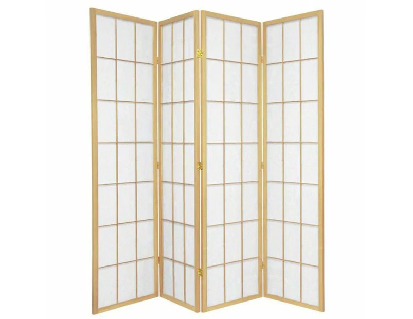 Shoji Room Divider Screen Natural 4 Panel