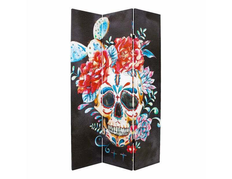 Canvas Candy Skull Room Divider Screen