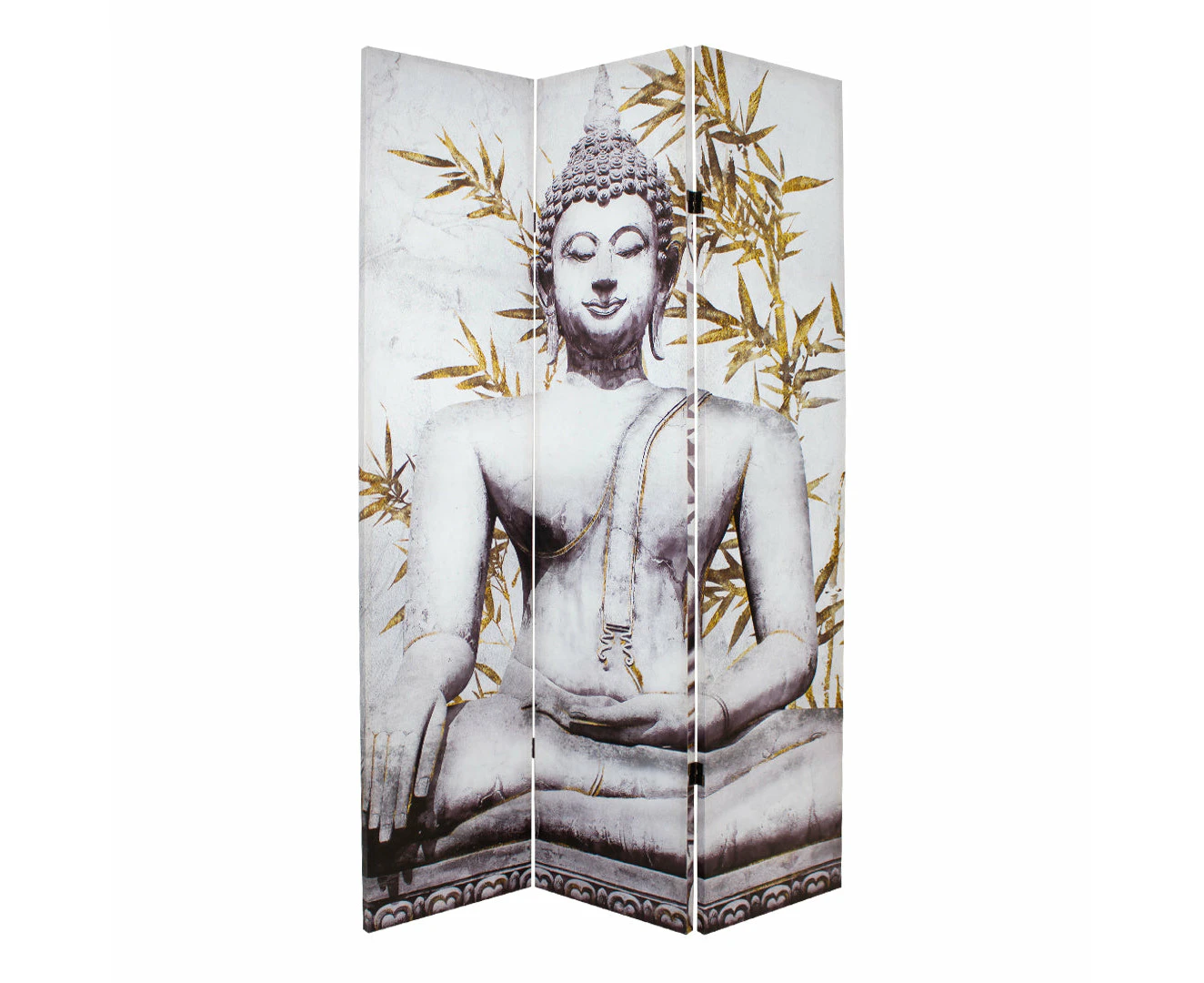 Canvas Sitting Buddha Room Divider Screen