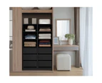 Oikiture Wardrobe Shelf Unit Clothes Storage Cabinet 3 Drawers Organizer Black