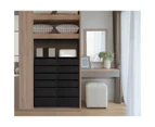 Oikiture Wardrobe Shelf Unit 6 Chest of Drawers Clothes Storage Cabinet Black