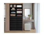 Oikiture Wardrobe Storage Cabinet Shelf Unit Clothes 3 Shelves 6 Drawers Black