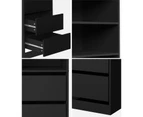 Oikiture Wardrobe Shelf Unit Clothes Storage Cabinet 3 Drawers Organizer Black