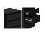 Oikiture Wardrobe Shelf Unit 6 Chest of Drawers Clothes Storage Cabinet Black