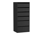 Oikiture Wardrobe Shelf Unit 6 Chest of Drawers Clothes Storage Cabinet Black