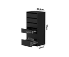 Oikiture Wardrobe Shelf Unit 6 Chest of Drawers Clothes Storage Cabinet Black