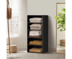 Oikiture Wardrobe Shelf Unit Clothes Storage Cabinet 5 Shelves Organiser Black