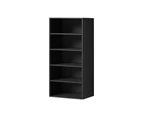 Oikiture Wardrobe Shelf Unit Clothes Storage Cabinet 5 Shelves Organiser Black