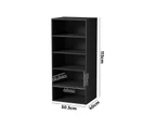 Oikiture Wardrobe Shelf Unit Clothes Storage Cabinet 5 Shelves Organiser Black