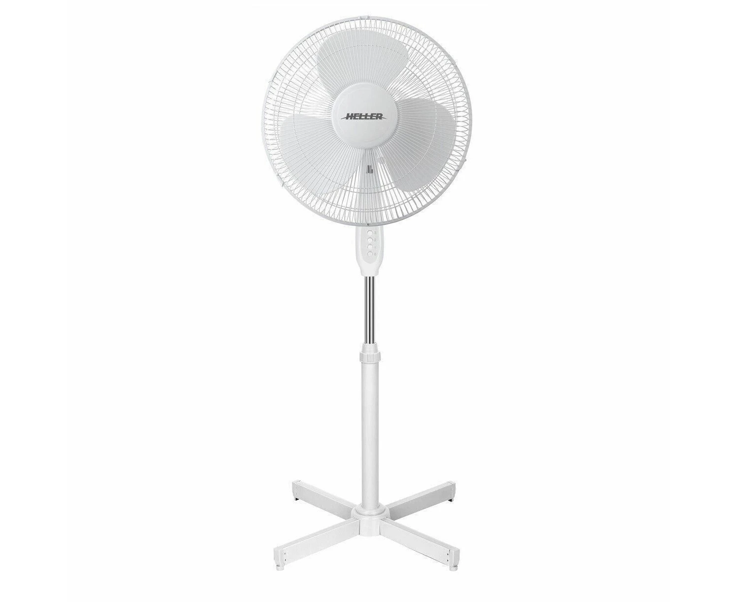 Heller 40cm Pedestal Oscillating Floor Fan/Tilt/Air Cooling/Cooler/Metal/White