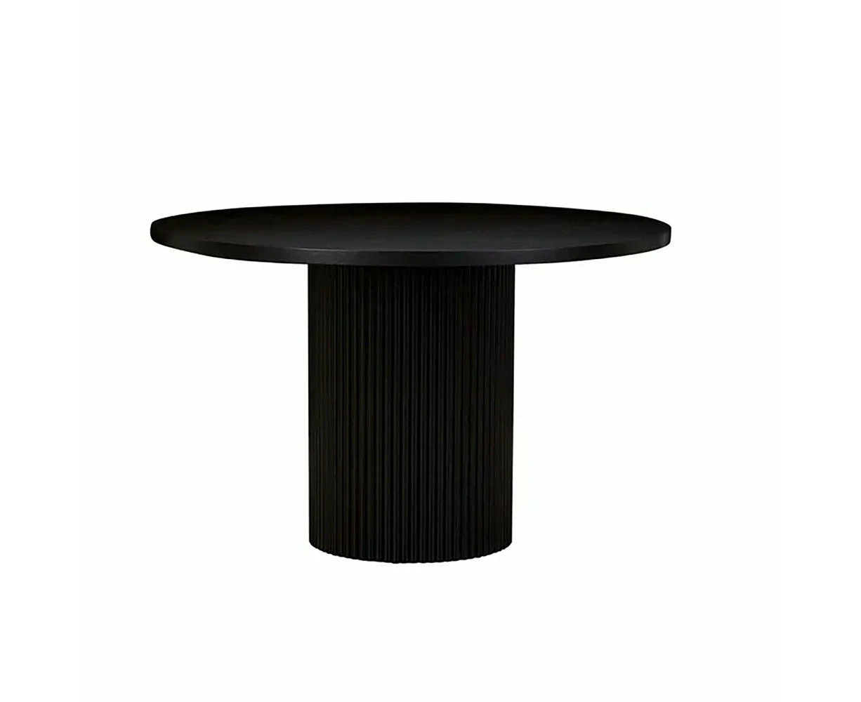 HomeStar Spinel Round Wooden Kitchen Dining Table 120cm Black