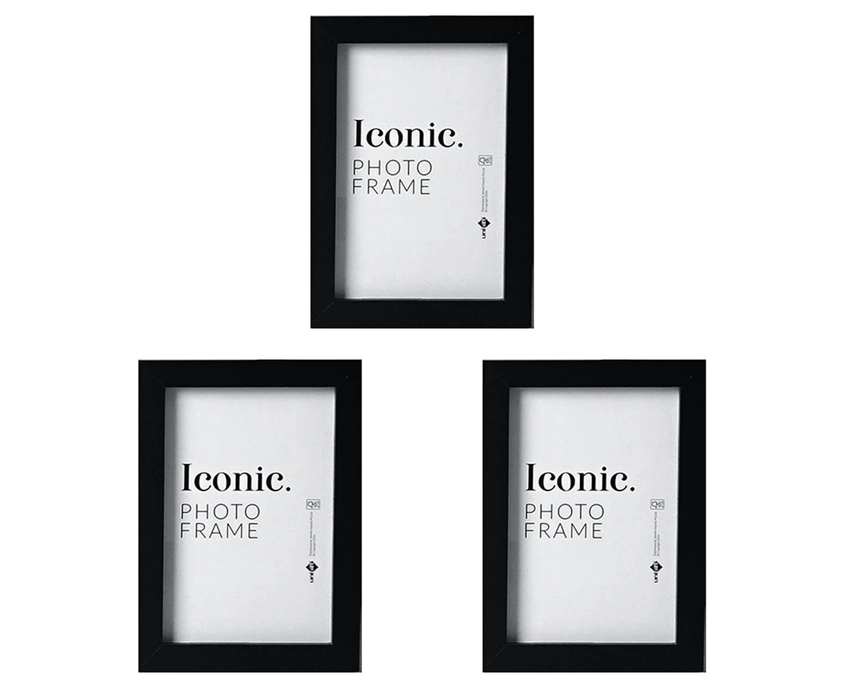 3x Unigift A2 Iconic MDF Acrylic Photo Frame Holder Home/Office Decor Black