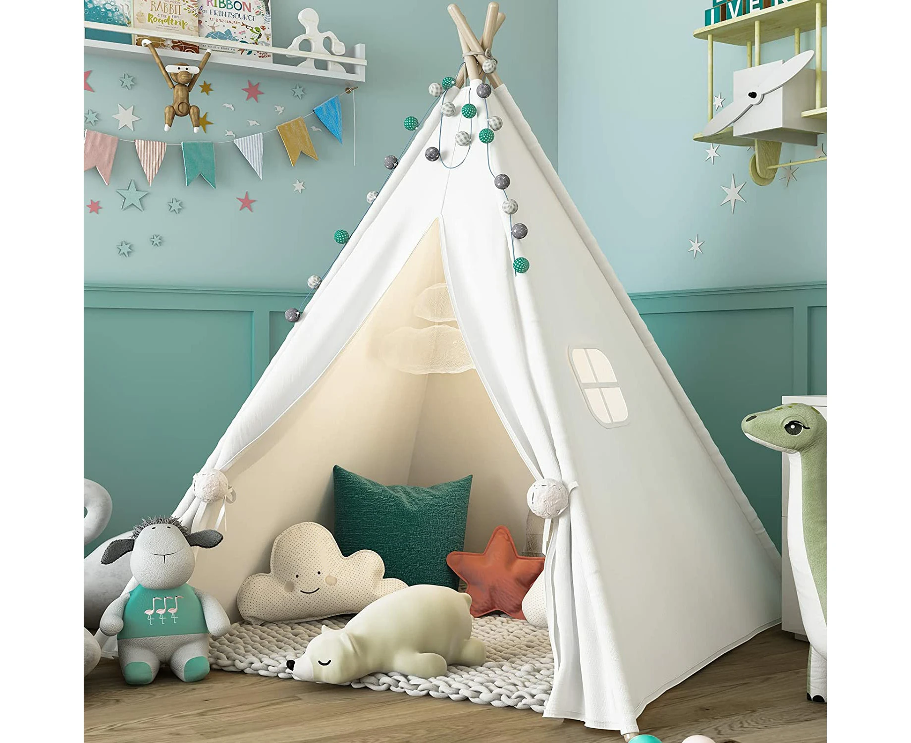 135/160/180cm Large Kids Teepee Play Tent Indoor House Children Wigwam Toys